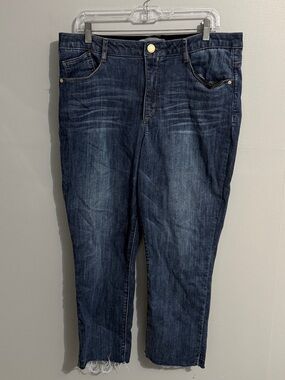 Wit And Wisdom Jeans Womens 16P Logan High Rise Skinny Faded Blue Elastic Waist